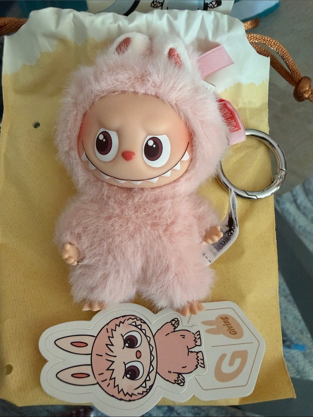 Pink Pin For Love Keychain by Labubu PopMart